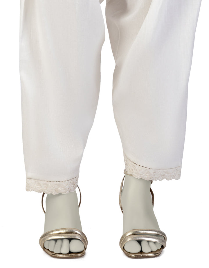 Lawn Off White Shalwar - J. Junaid Jamshed