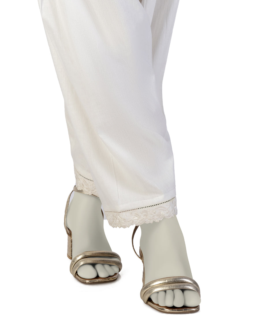 Lawn Off White Shalwar - J. Junaid Jamshed