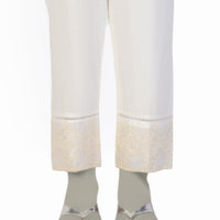 Lawn Off White Trouser - J. Junaid Jamshed