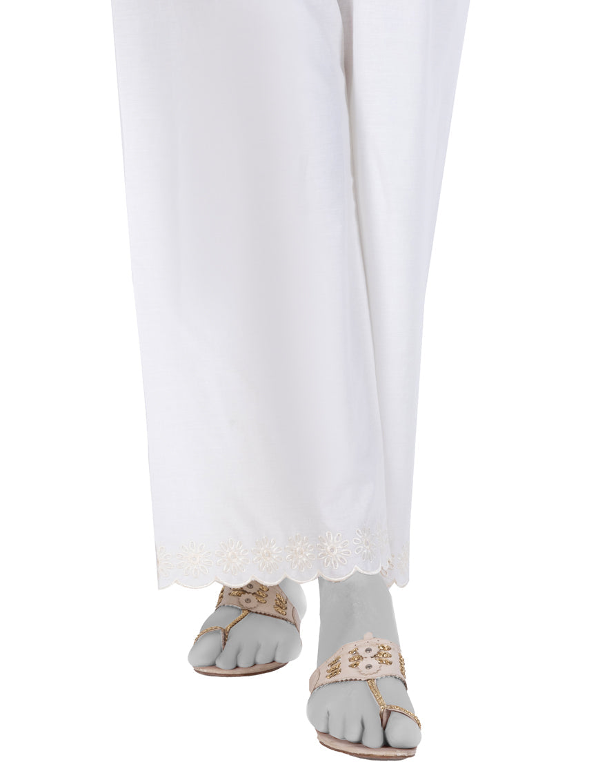 Cambric White Trousers - J. Junaid Jamshed