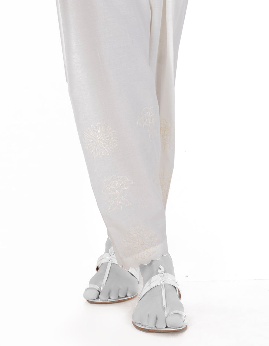 Cambric White Shalwar - J. Junaid Jamshed