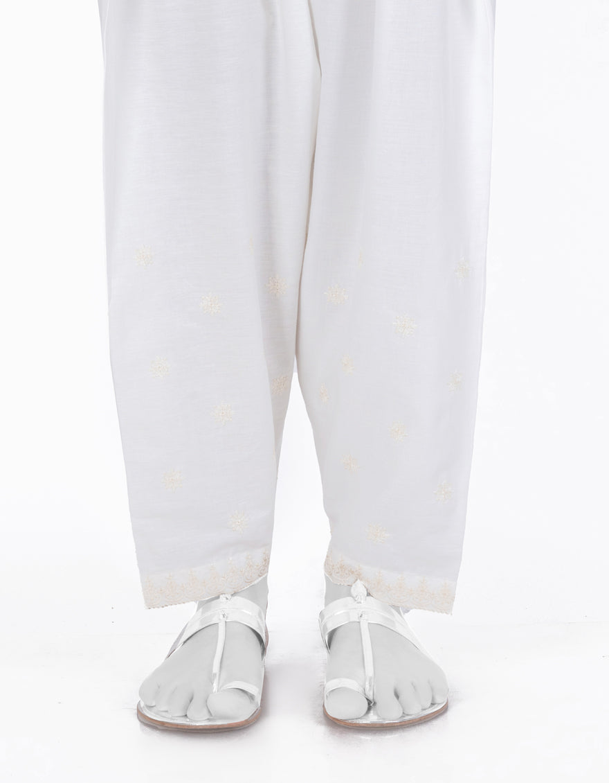 Cambric White Shalwar - J. Junaid Jamshed