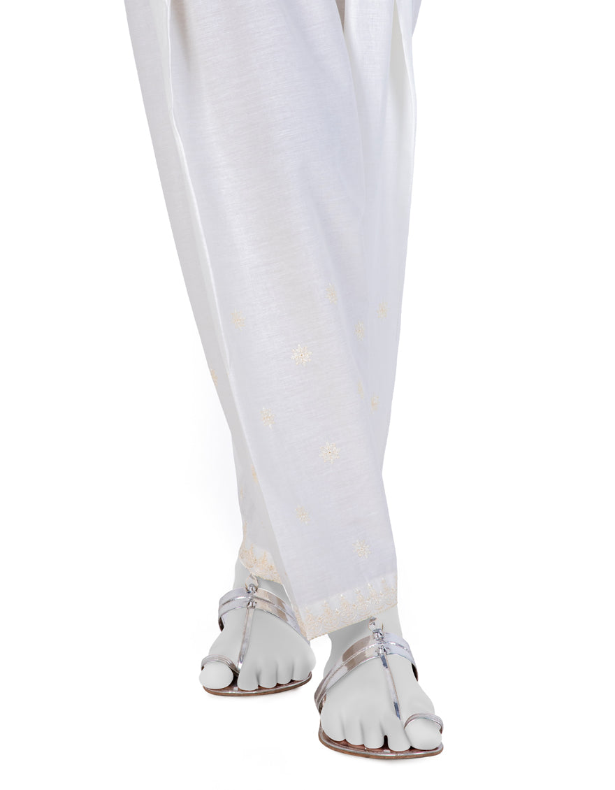 Cambric Off White Shalwar - J. Junaid Jamshed