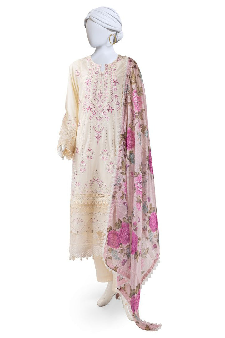Lawn Brown Stitched Suit - J. Junaid Jamshed