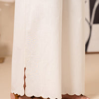 Cotton Lawn White Trousers - Almirah