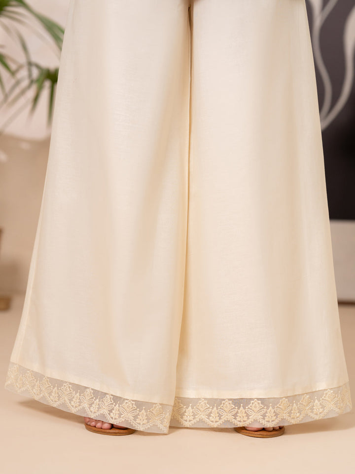Cotton Lawn White Trousers - Almirah