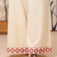 Cotton Cambric Off White Trousers - Almirah