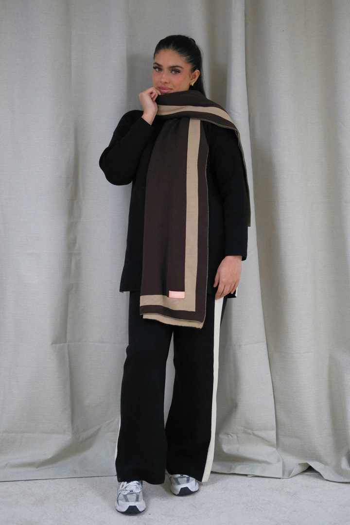 Knitted Draped Walnut Shawl