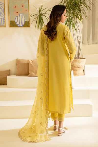 Dorya Lawn Yellow Stitched Suit - Nureh