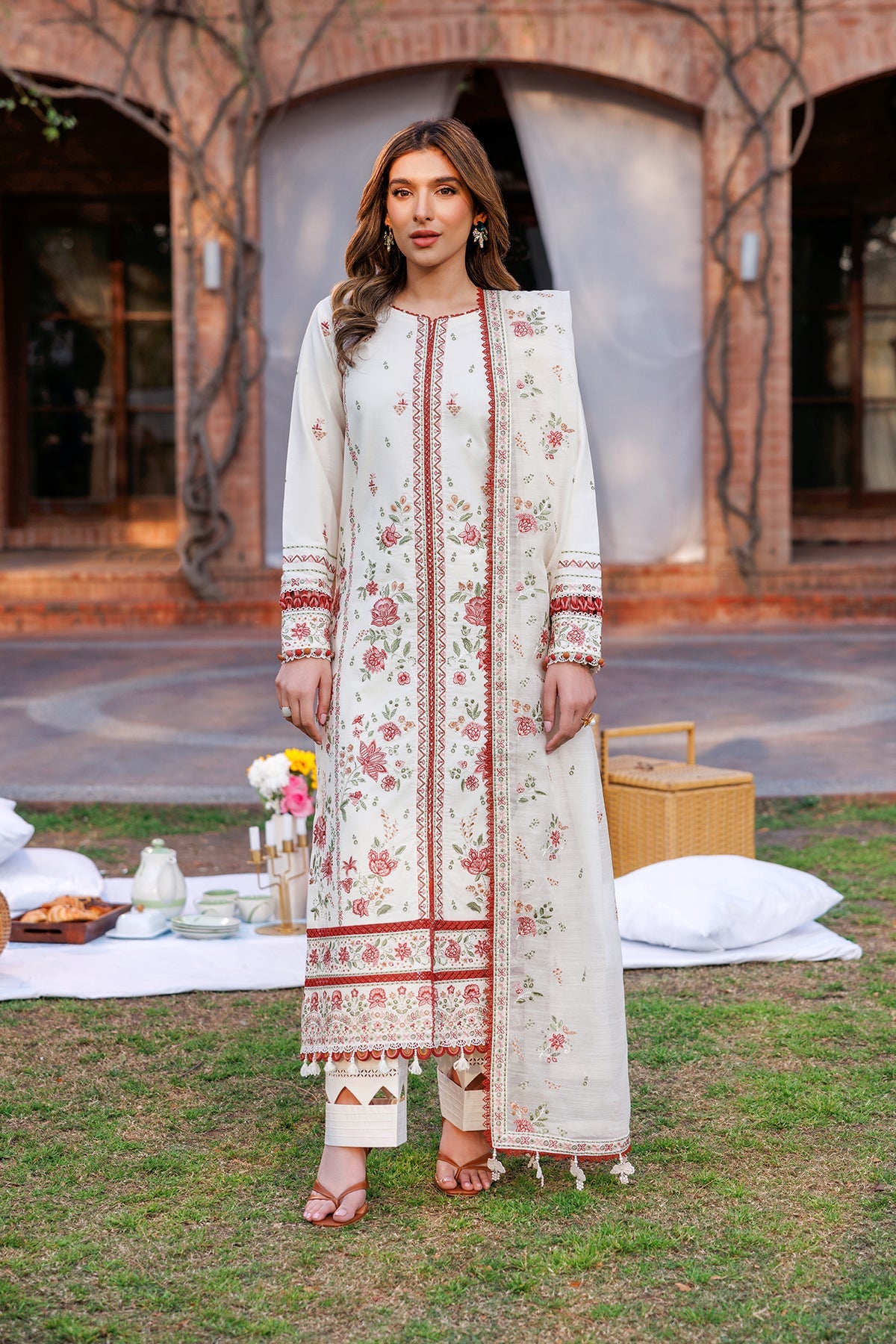 Surreal White - Farasha Luxury Festive Stitched