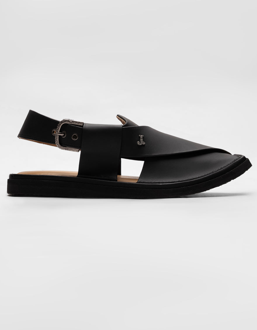 Plain Matt Black Footwear - J. Junaid Jamshed