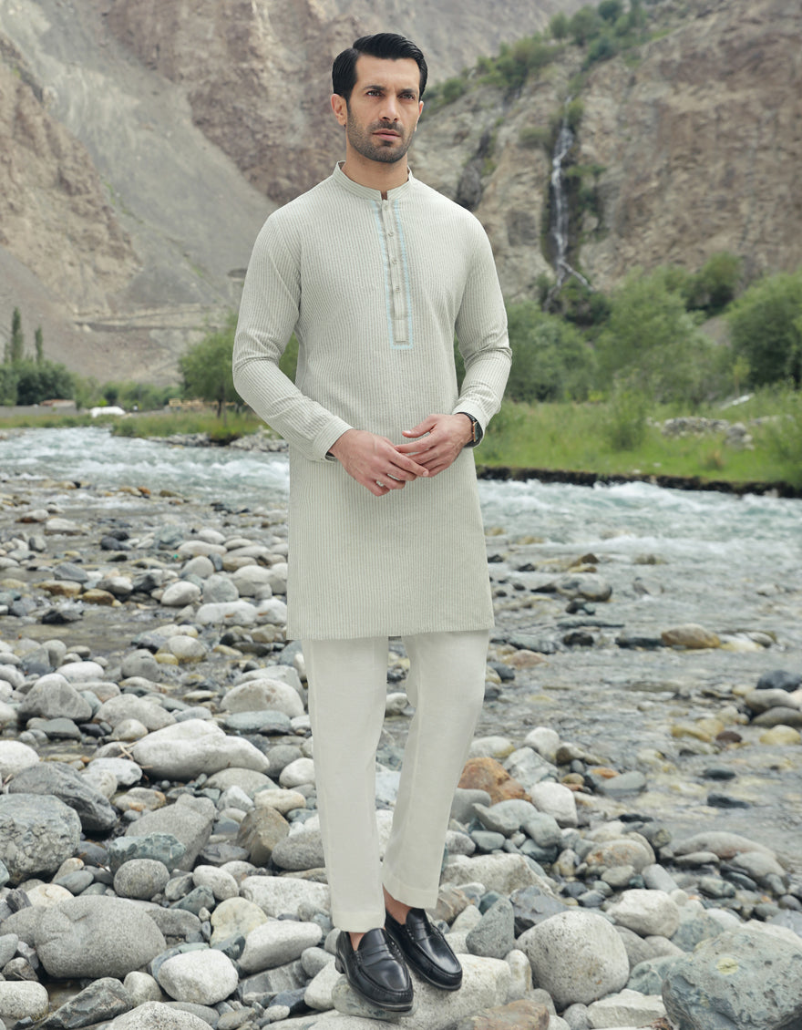 Cotton Light Blue Shalwar Kameez - J. Junaid Jamshed