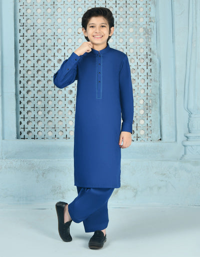 Blended Blue Shalwar Kameez - J. Junaid Jamshed