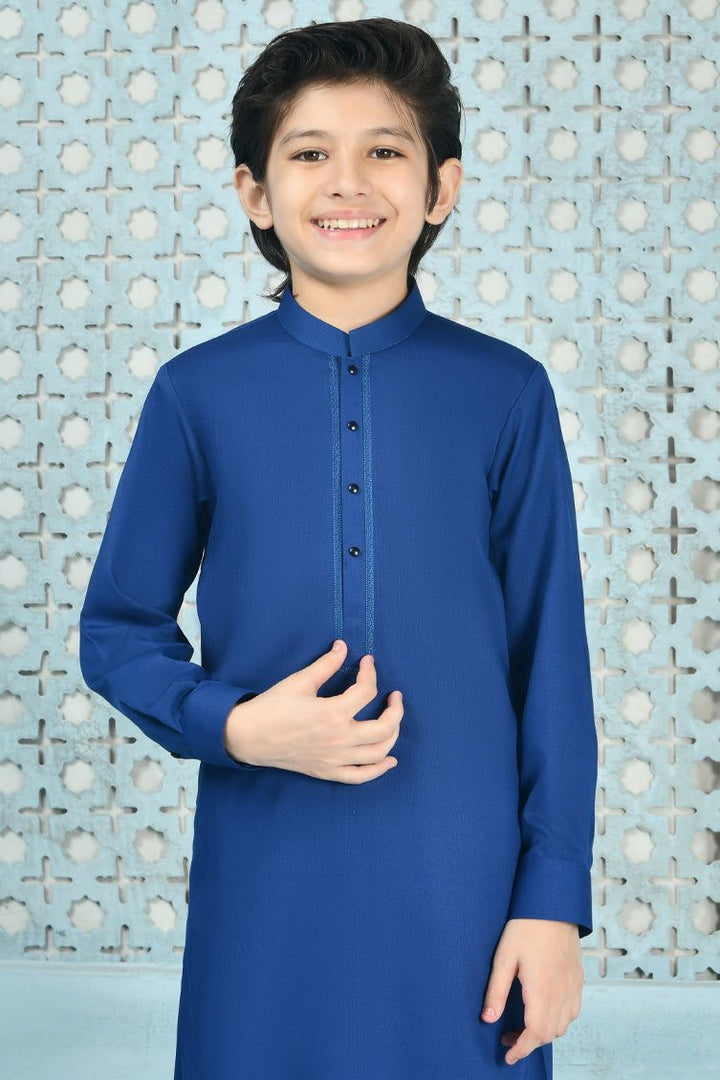 Blended Blue Shalwar Kameez - J. Junaid Jamshed