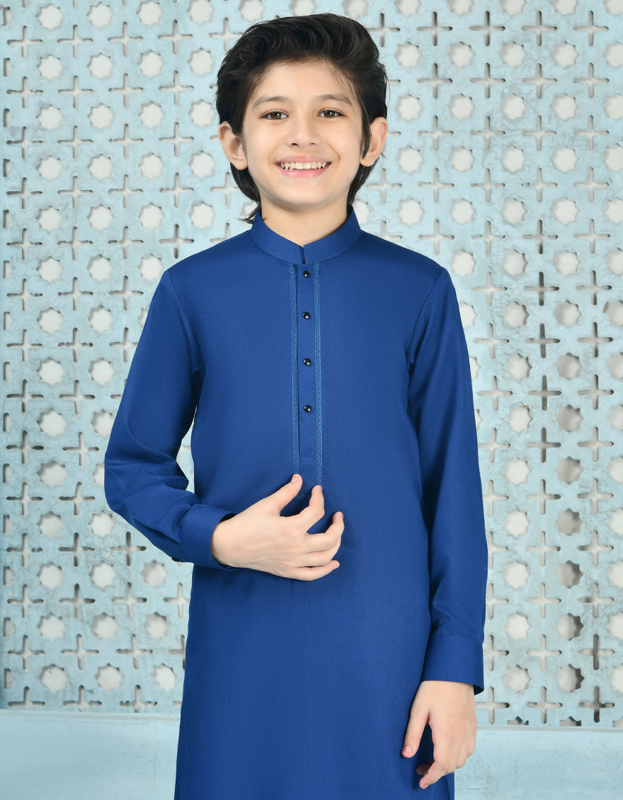 Blended Blue Shalwar Kameez - J. Junaid Jamshed