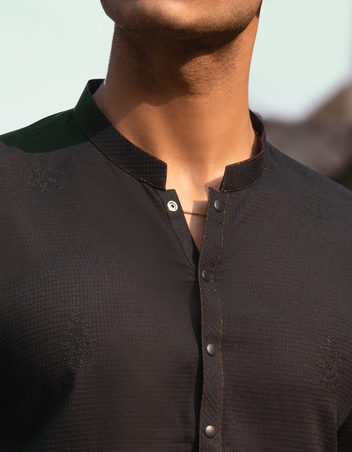 Cotton Black Kurta Trouser - J. Junaid Jamshed