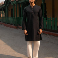 Cotton Black Kurta Trouser - J. Junaid Jamshed
