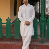 Cotton Off White Kurta Trouser - J. Junaid Jamshed