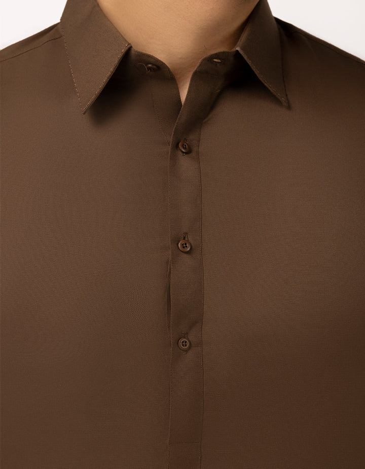 Blended Brown Shalwar Kameez - J. Junaid Jamshed