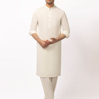 Blended Off White Shalwar Kameez - J. Junaid Jamshed