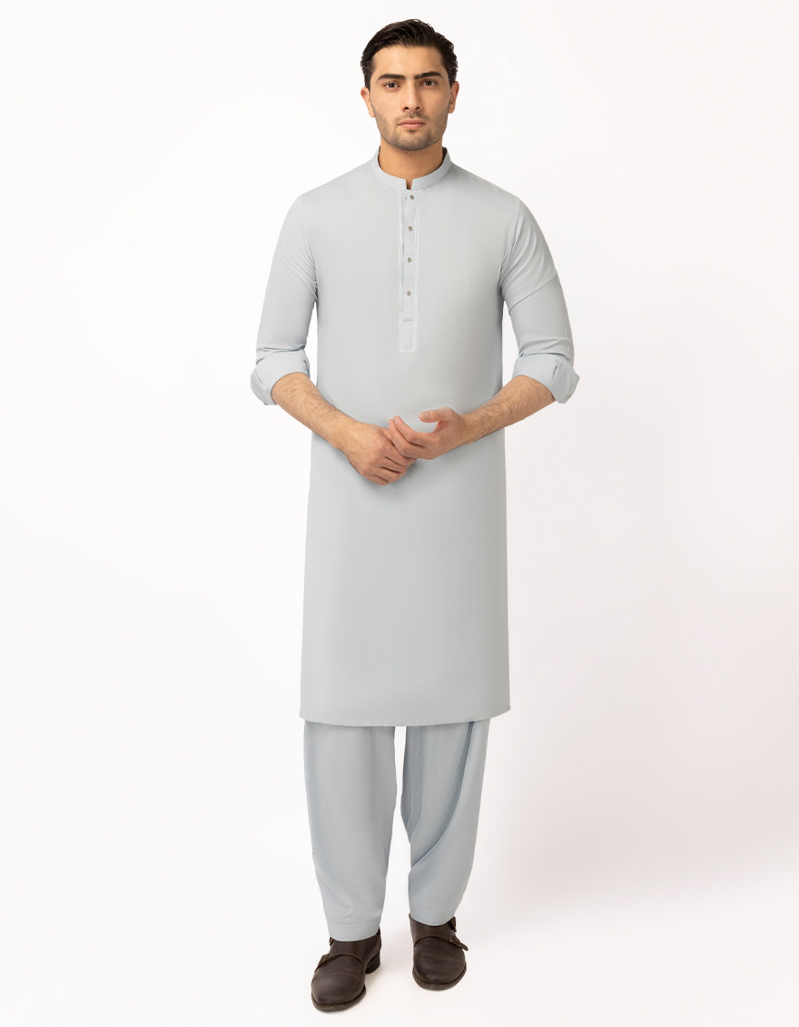 Blended Sky Blue Shalwar Kameez - J. Junaid Jamshed