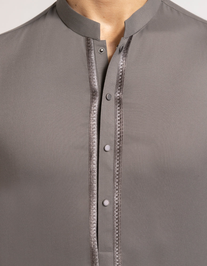 Blended Grey Shalwar Kameez - J. Junaid Jamshed