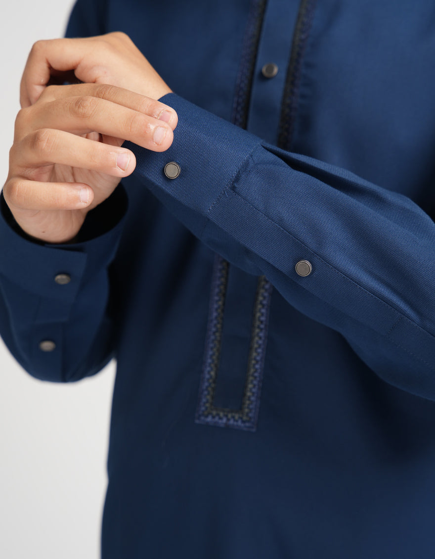 Blended Dark Blue Shalwar Kameez - J. Junaid Jamshed