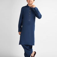 Blended Dark Blue Shalwar Kameez - J. Junaid Jamshed