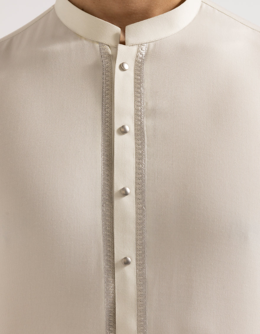Blended Apple White Shalwar Kameez - J. Junaid Jamshed
