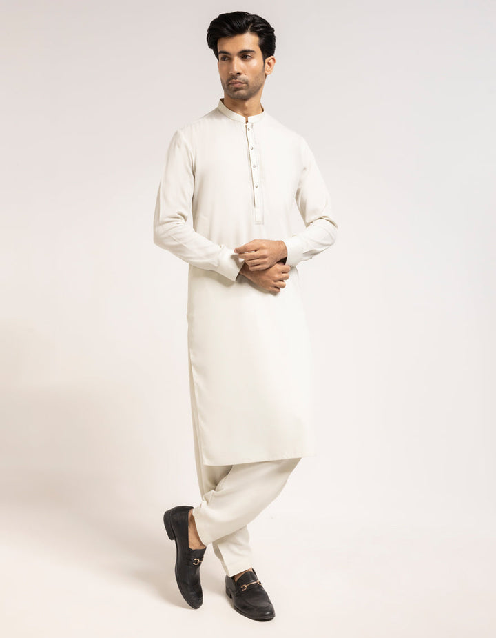 Blended Apple White Shalwar Kameez - J. Junaid Jamshed