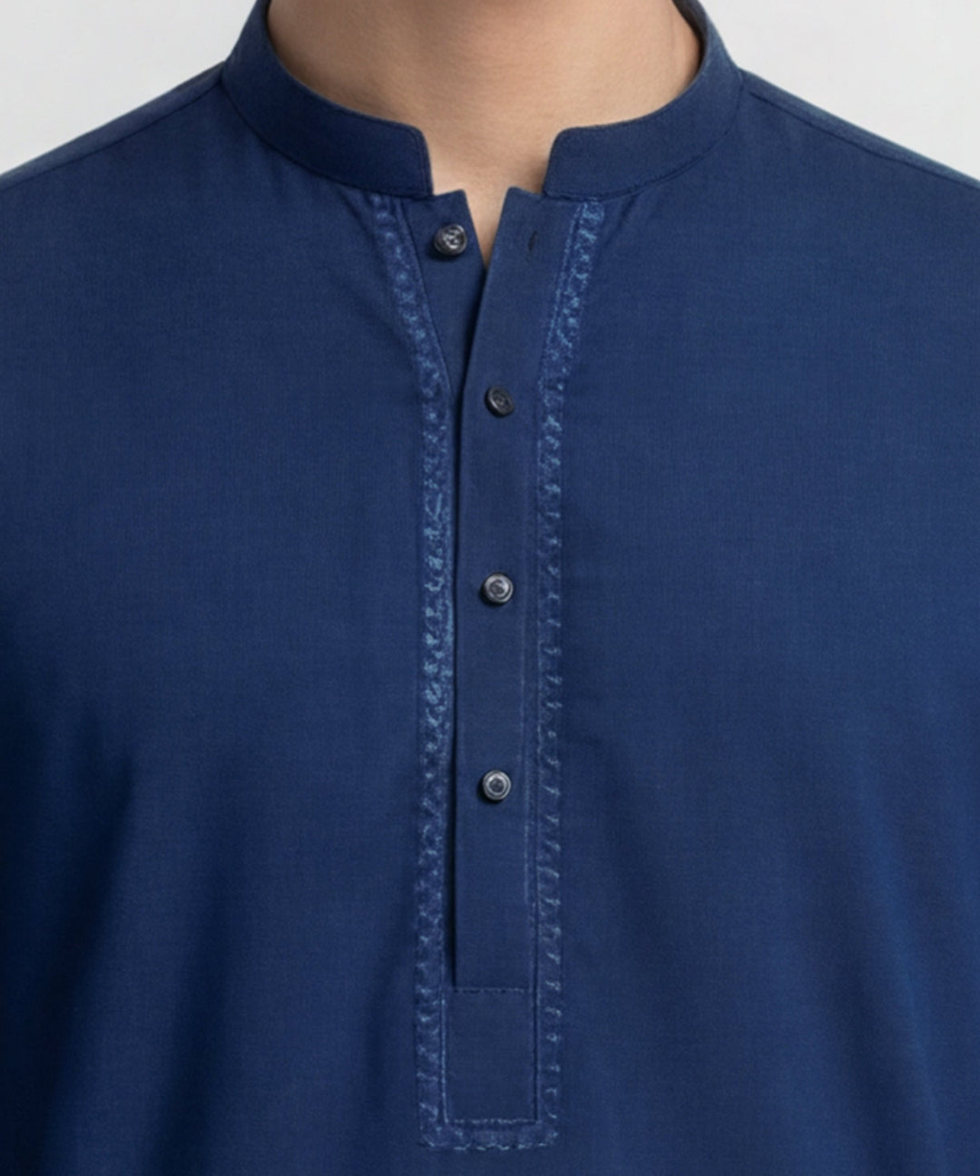 Blended Electric Blue Shalwar Kameez - J. Junaid Jamshed
