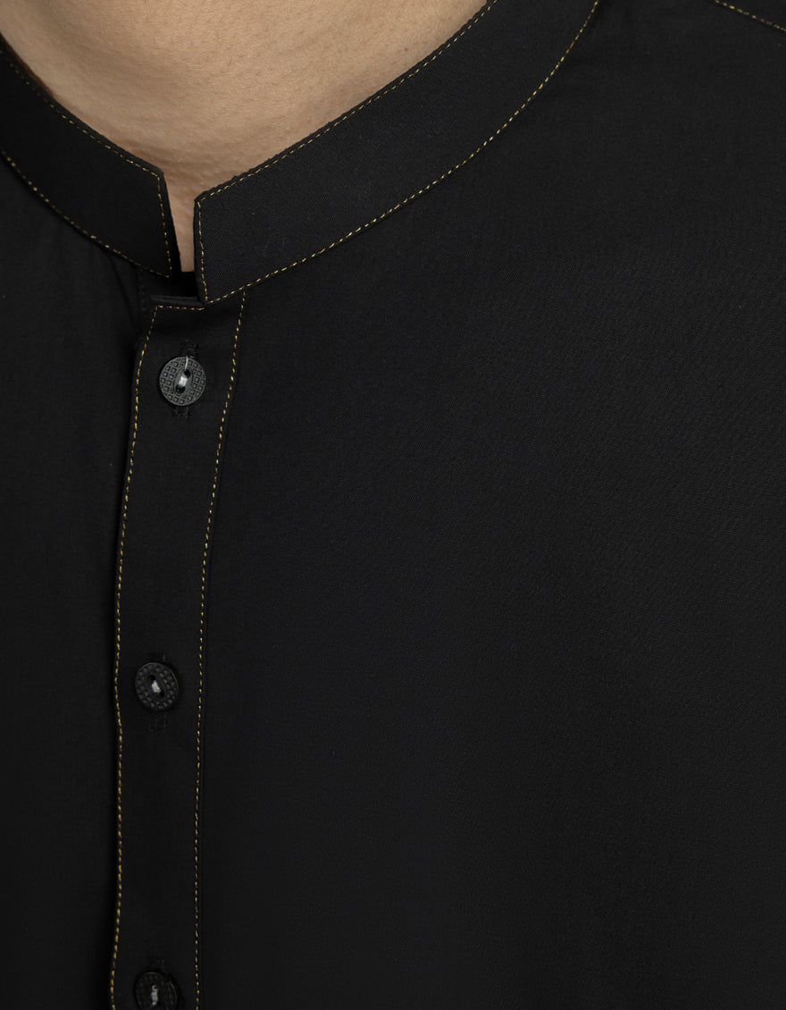 Blended Black Kurta Trouser - J. Junaid Jamshed