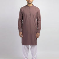 Polyester Plum Kurta - J. Junaid Jamshed