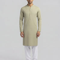 Polyester Lime Grn Kurta - J. Junaid Jamshed