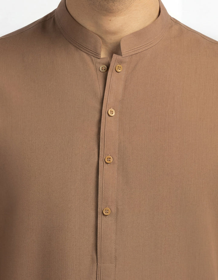 Polyester Brown Kurta - J. Junaid Jamshed
