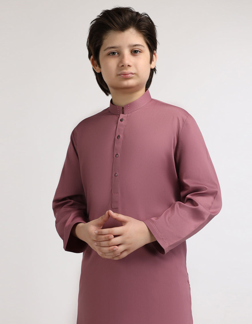 Blended Tea Pink Kurta - J. Junaid Jamshed