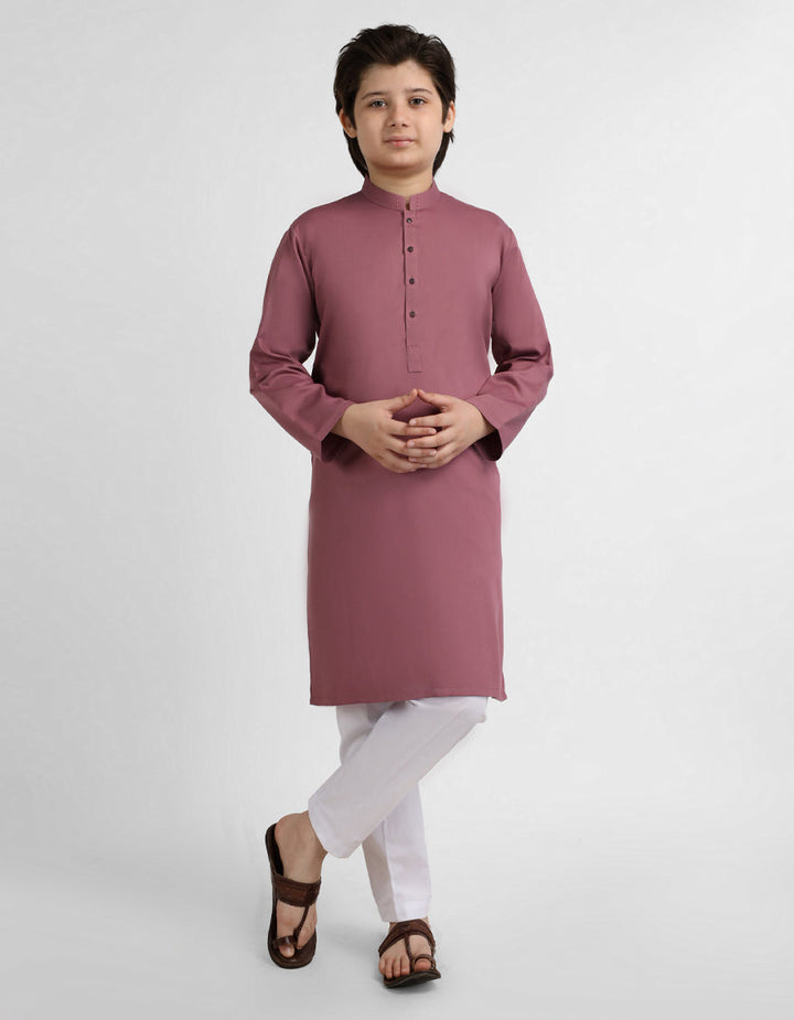 Blended Tea Pink Kurta - J. Junaid Jamshed