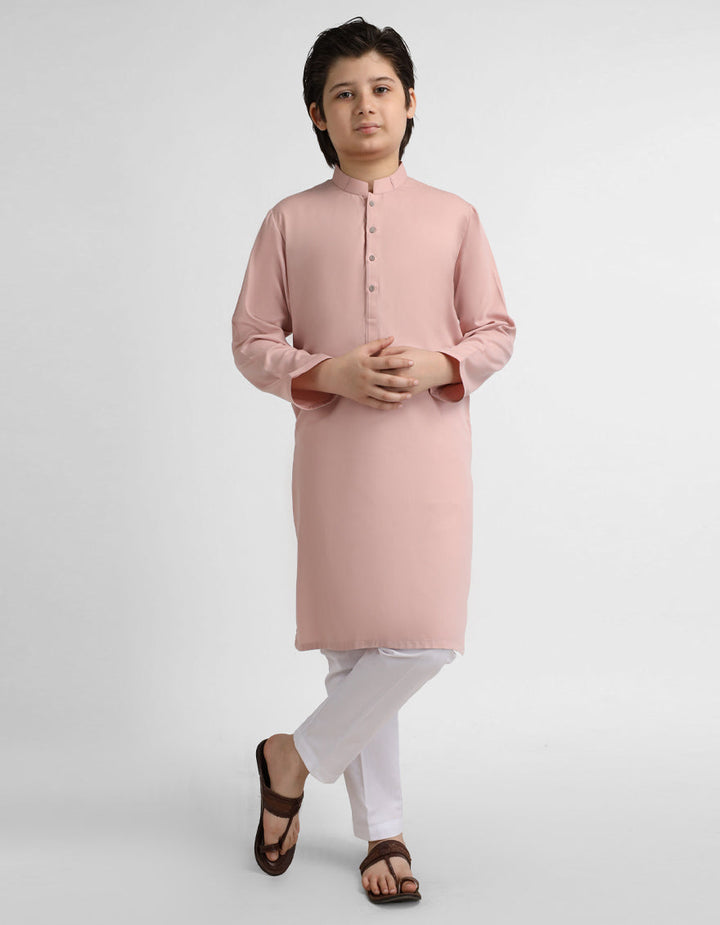 Polyester Pink Kurta - J. Junaid Jamshed