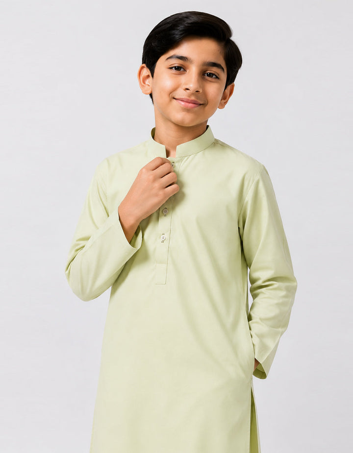 Blended Pastel Green Kurta - J. Junaid Jamshed