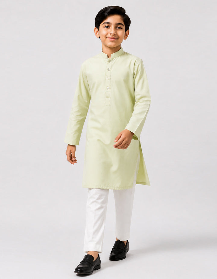Blended Pastel Green Kurta - J. Junaid Jamshed