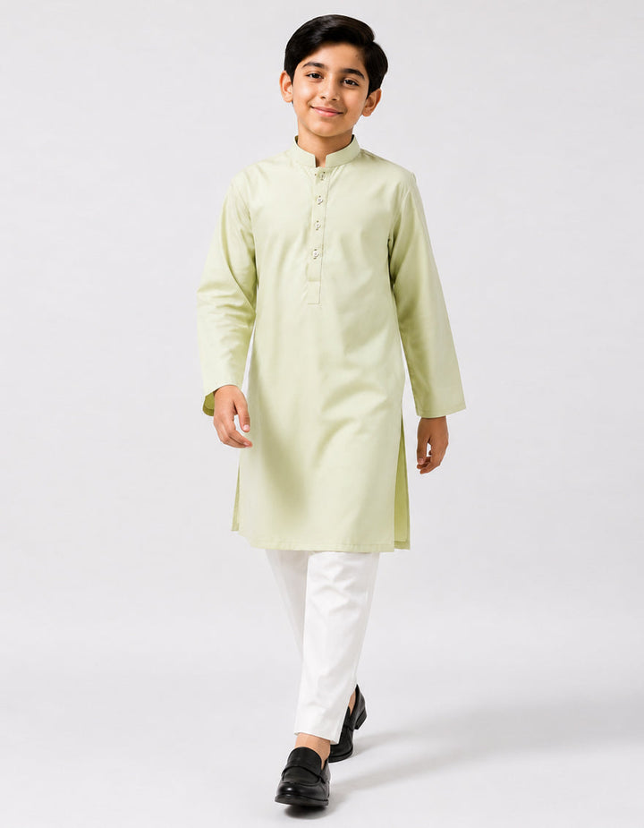 Blended Pastel Green Kurta - J. Junaid Jamshed