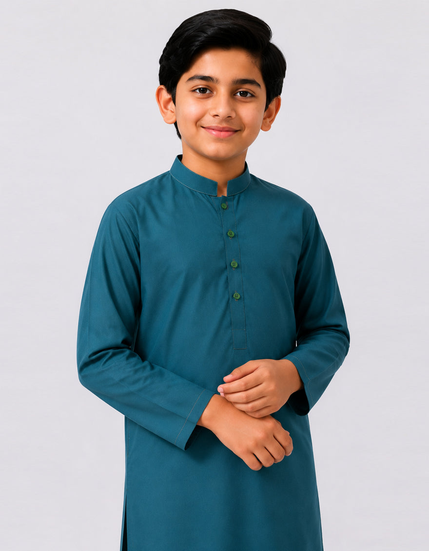 Blended Dark Green Kurta - J. Junaid Jamshed