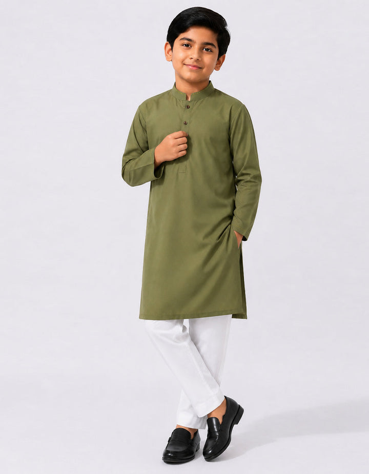 Blended Green Kurta - J. Junaid Jamshed