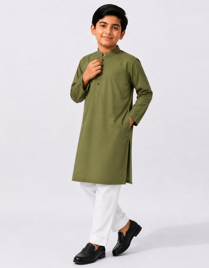 Blended Green Kurta - J. Junaid Jamshed