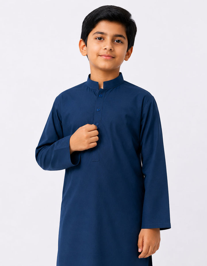 Blended Blue Kurta - J. Junaid Jamshed