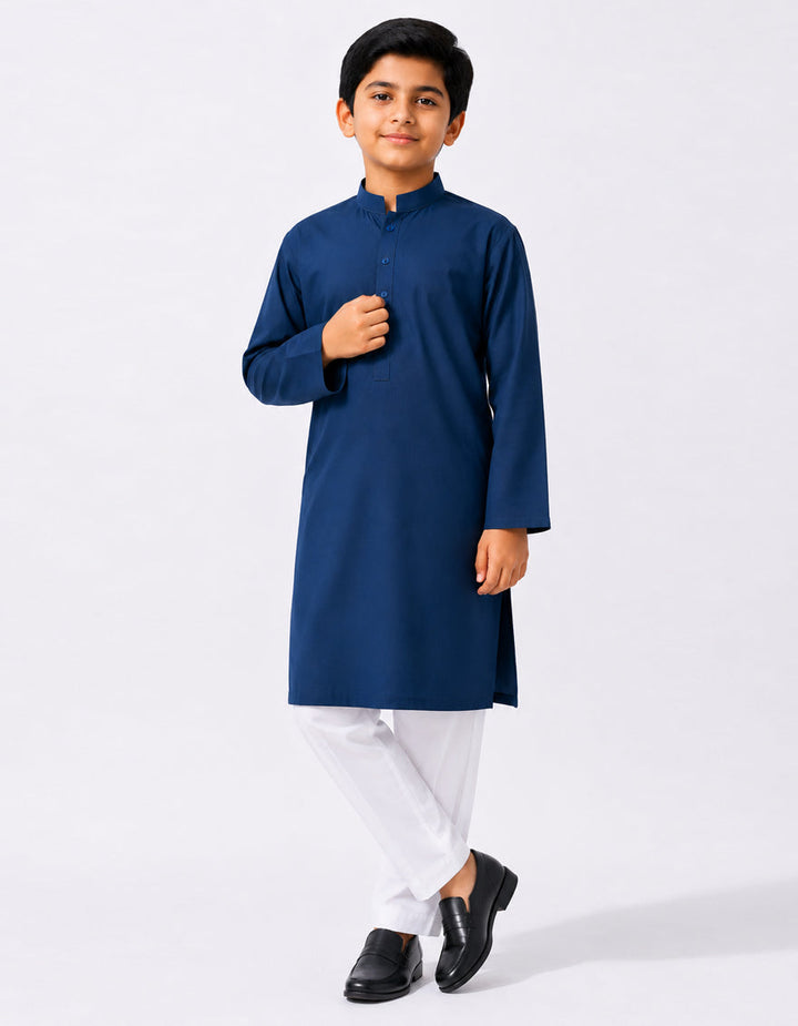 Blended Blue Kurta - J. Junaid Jamshed