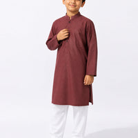 Blended Maroon Kurta - J. Junaid Jamshed