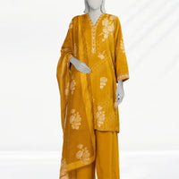 Doria Yellow Stitched Suit - J. Junaid Jamshed