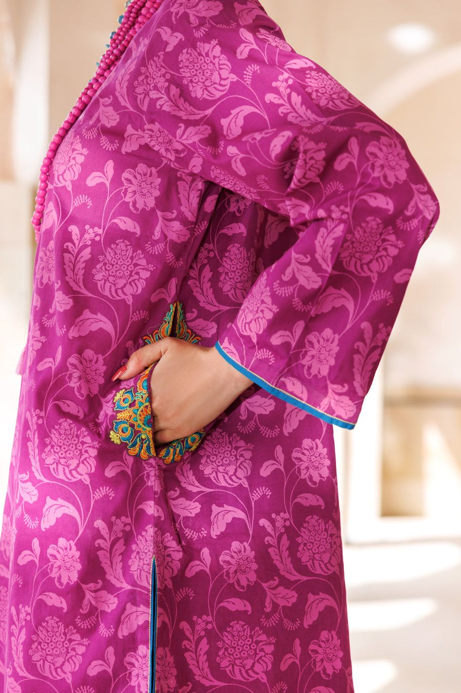 Cambric Purple Kurti - Almirah