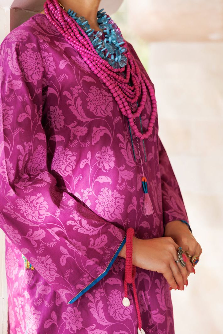 Cambric Purple Kurti - Almirah